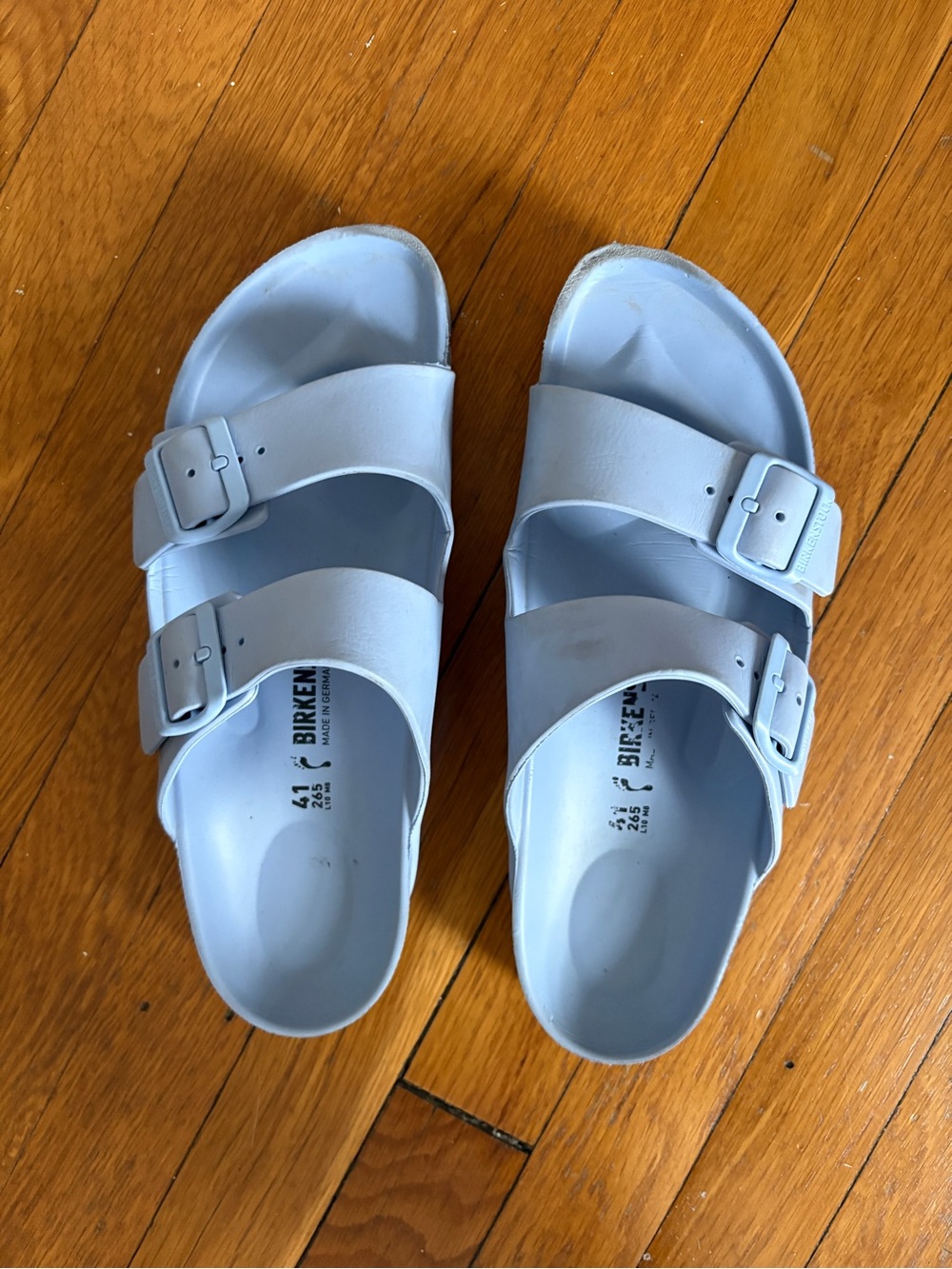 Birkenstock Slides in Light Blue